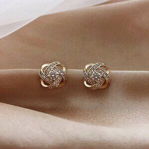 Luxe Crystal Sphere Studs S925 Women’s Fashion Jewelry Earrings Casual